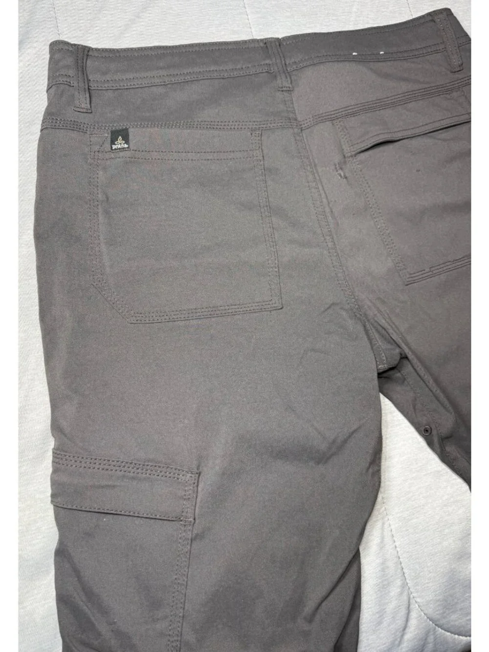 PrAna Breathe Men's Straight Fit Brown Nylon-Blend Convertible Cargo Pants 33X34